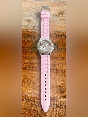 Disney Minnie Mouse Accutime Pink Rhinestone Watch-Needs Battery